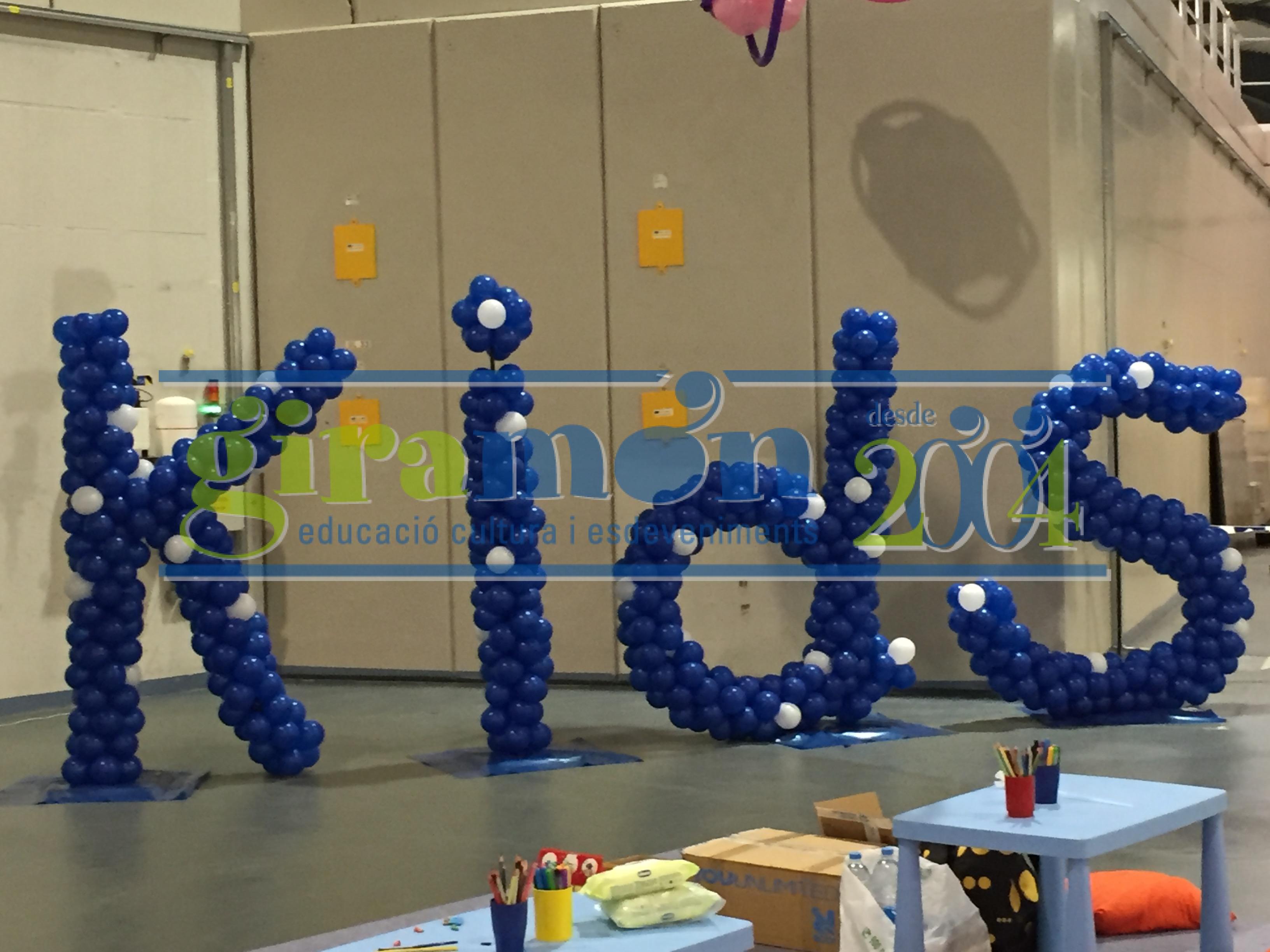 letras y figuras con globos