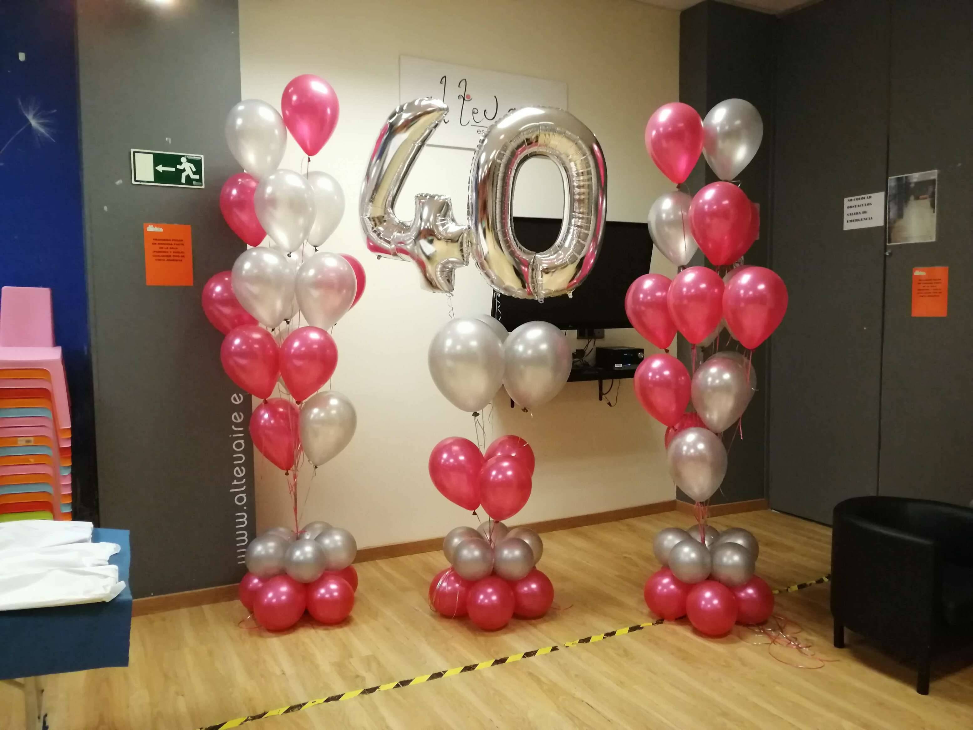 ramos de globos 40 aniversario