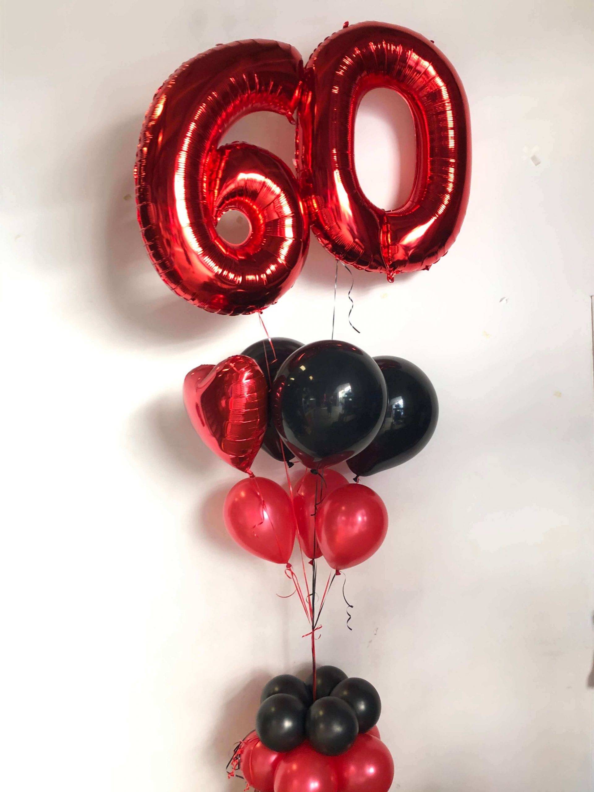 Fiesta 60 años con globos.  Decoración de unas, Decoración con globos,  Globos