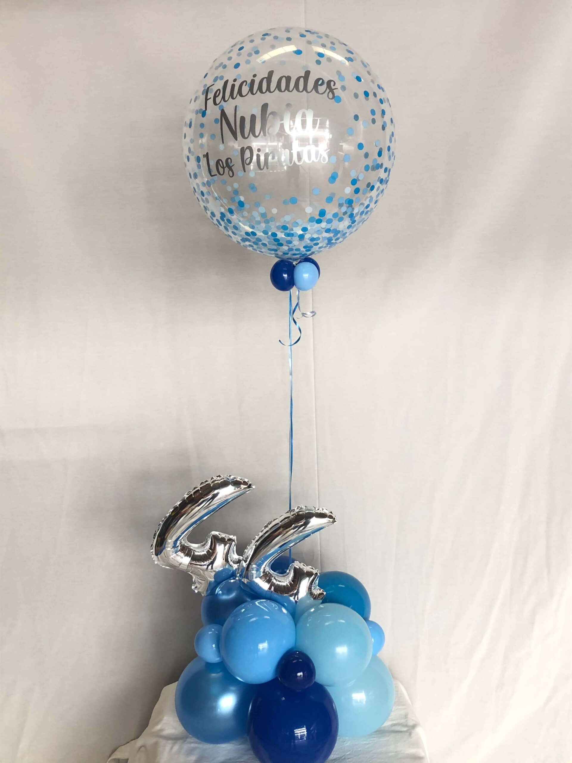 Ref 311 Base - Pastel de globos con cifras y bubble personalizada - Giramón  : Giramón