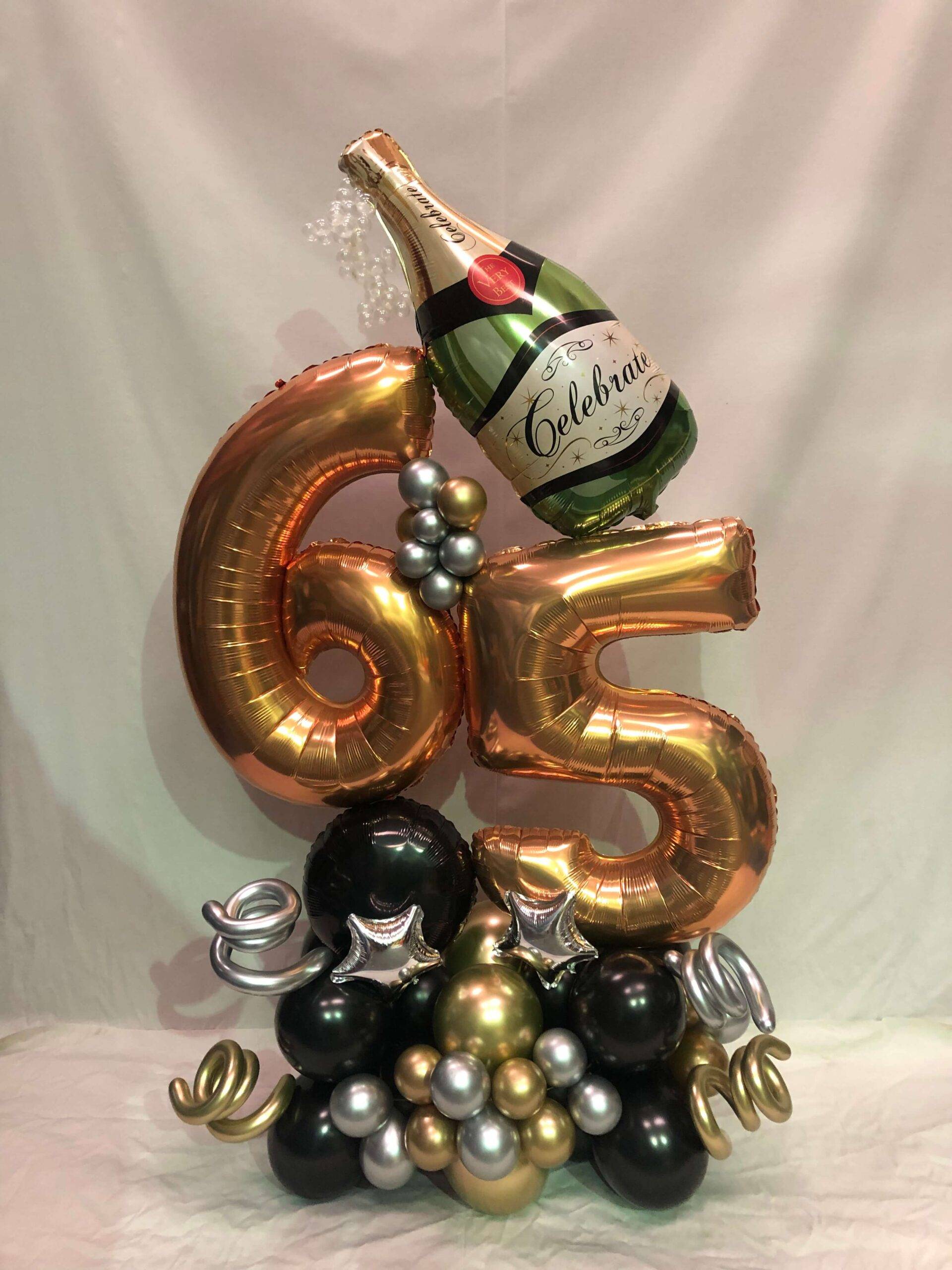 ramo con globos especial 65 cumpleaños