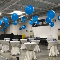 globos gigantes impresos con helio para decoración catering