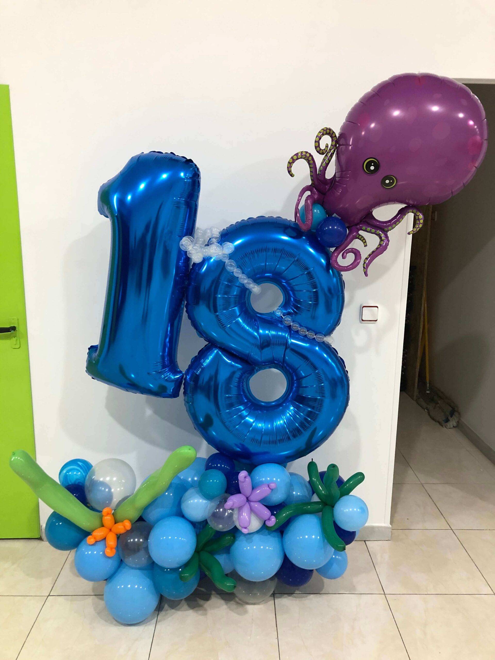 detalle con globos cumpleaños fondo marino - Giramón : Giramón