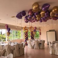 decoraciones con globos para banquetes de cumpleaños